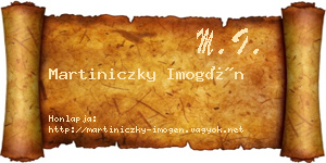Martiniczky Imogén névjegykártya